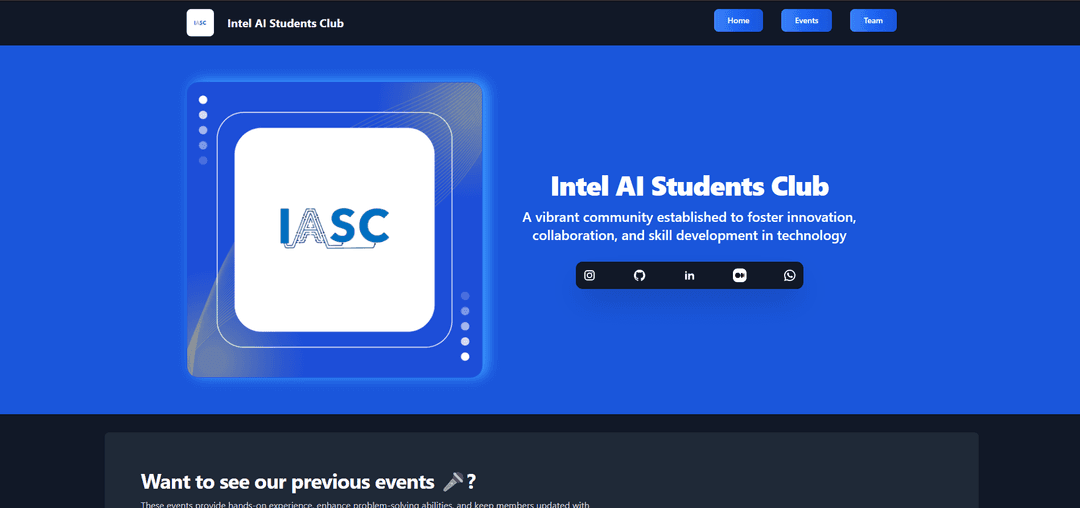 Intel AI Students Club Website